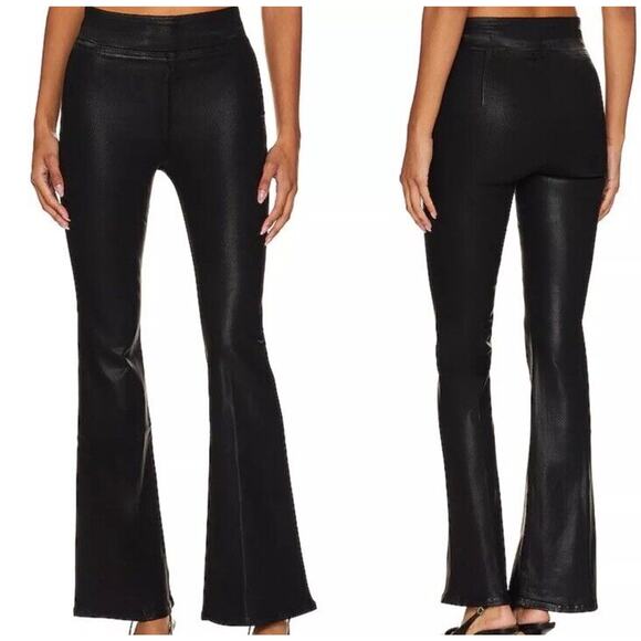 Frame Jetset High Rise Flare Jean Noir Black Coated NWT Size 2